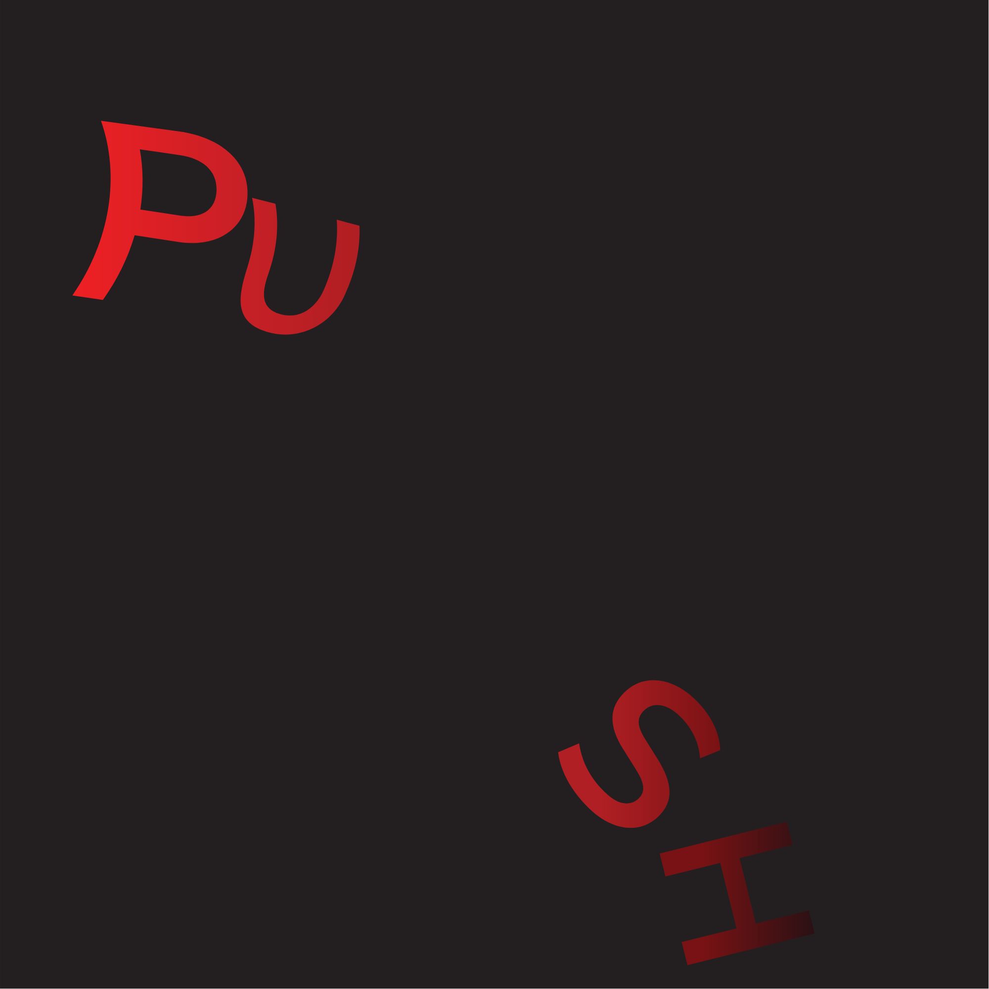Digital design of the word push depicting the motion of pushing